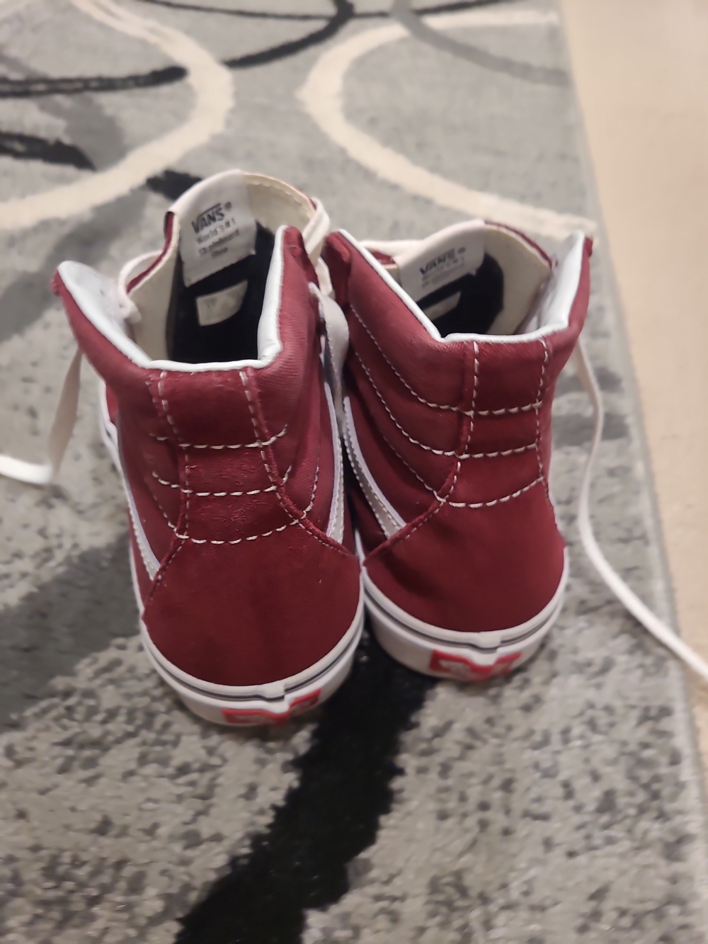 Vans Womens 6 Sk8-Hi High Top Suede Canvas Sneakers Maroon - Picture 4 of 12